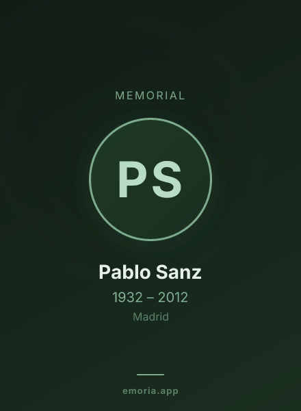 Memorial portrait of Pablo Sanz