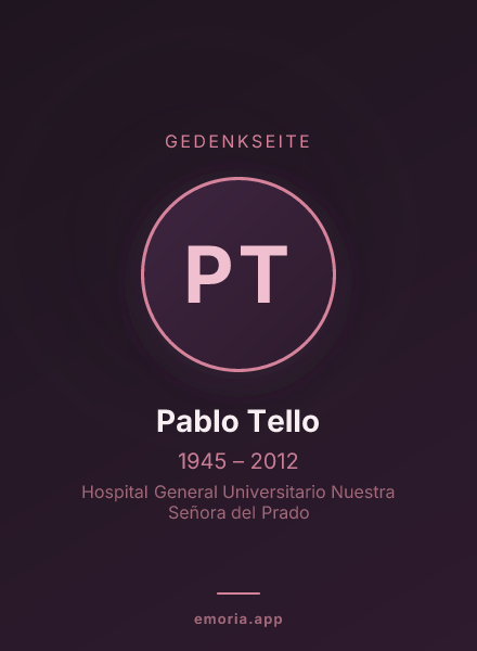Gedenkportrait von Pablo Tello