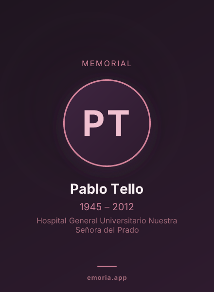 Memorial portrait of Pablo Tello