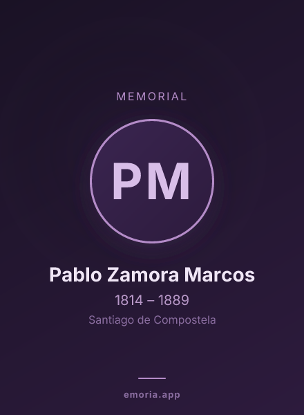 Memorial portrait of Pablo Zamora Marcos