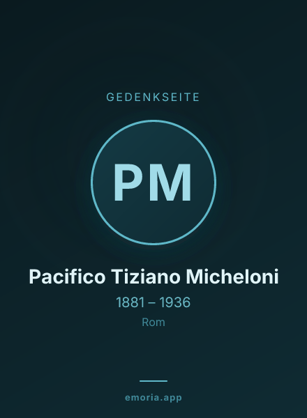 Gedenkportrait von Pacifico Tiziano Micheloni