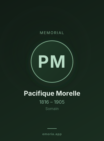 Memorial portrait of Pacifique Morelle