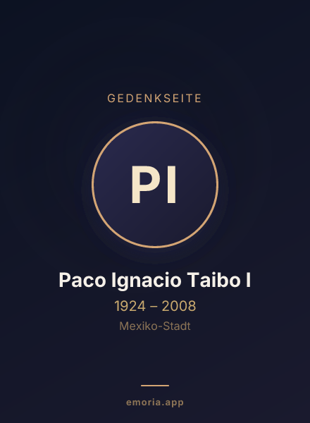 Gedenkportrait von Paco Ignacio Taibo I
