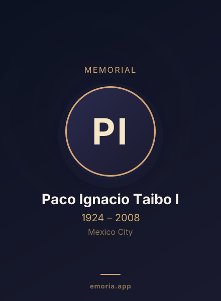 Memorial portrait of Paco Ignacio Taibo I