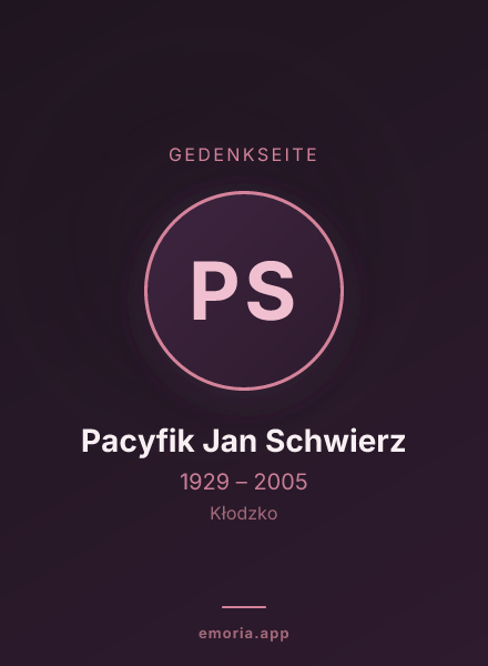 Gedenkportrait von Pacyfik Jan Schwierz