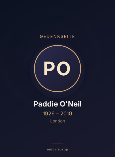 Gedenkportrait von Paddie O'Neil