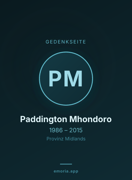 Gedenkportrait von Paddington Mhondoro
