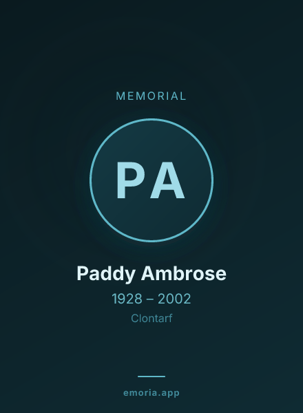 Memorial portrait of Paddy Ambrose
