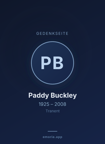 Gedenkportrait von Paddy Buckley