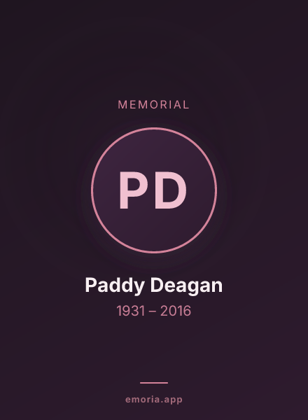 Memorial portrait of Paddy Deagan