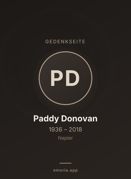 Gedenkportrait von Paddy Donovan