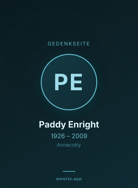 Gedenkportrait von Paddy Enright
