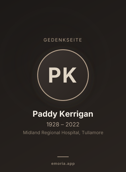Gedenkportrait von Paddy Kerrigan