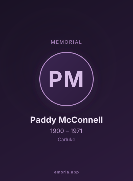 Memorial portrait of Paddy McConnell