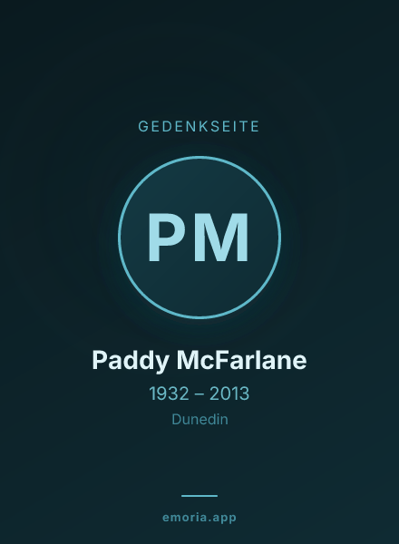 Gedenkportrait von Paddy McFarlane
