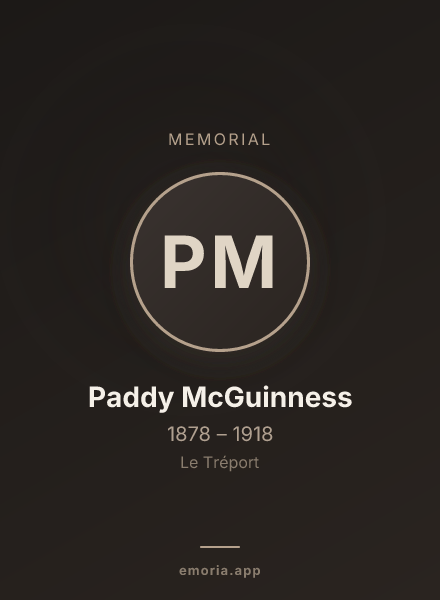 Memorial portrait of Paddy McGuinness