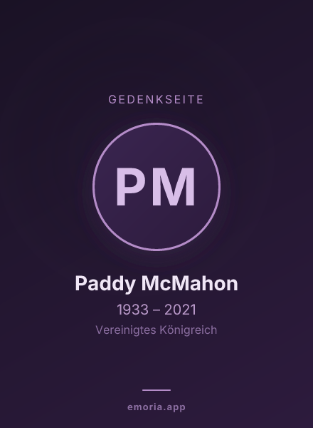 Gedenkportrait von Paddy McMahon