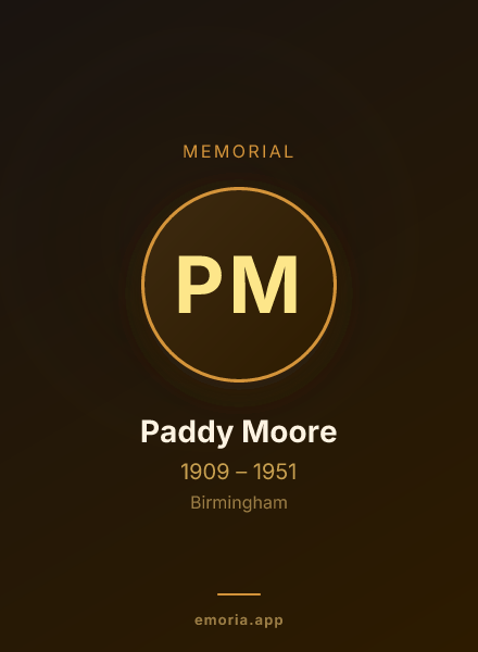 Memorial portrait of Paddy Moore
