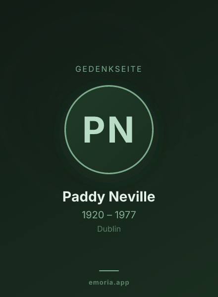 Gedenkportrait von Paddy Neville
