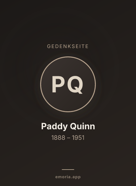 Gedenkportrait von Paddy Quinn