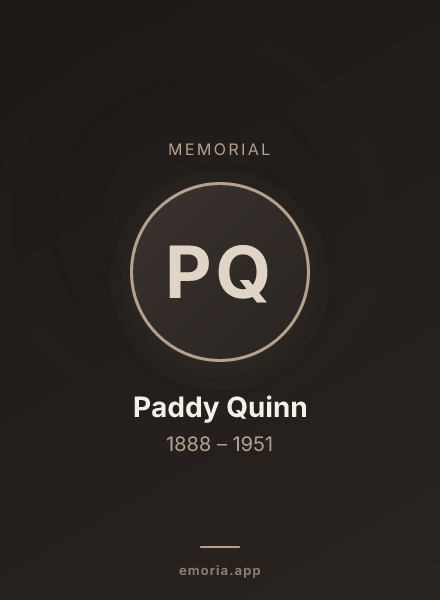 Memorial portrait of Paddy Quinn