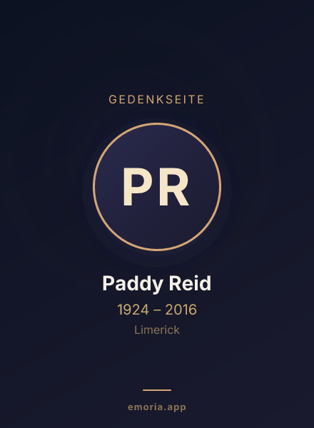 Gedenkportrait von Paddy Reid