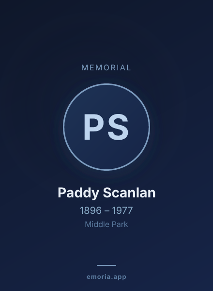 Memorial portrait of Paddy Scanlan