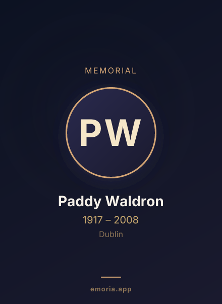 Memorial portrait of Paddy Waldron
