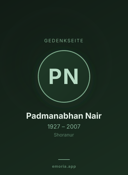 Gedenkportrait von Padmanabhan Nair