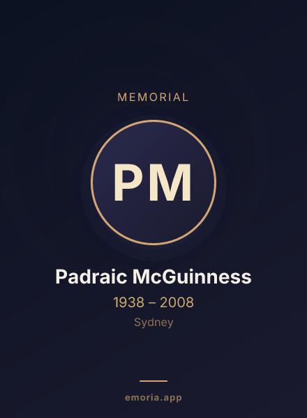 Memorial portrait of Padraic McGuinness