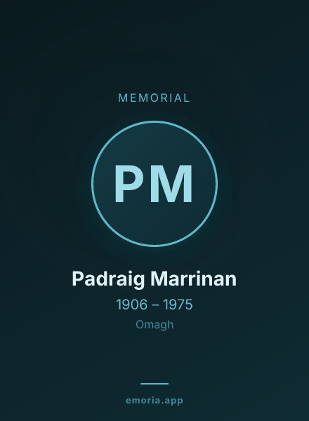 Memorial portrait of Padraig Marrinan