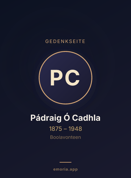 Gedenkportrait von Pádraig Ó Cadhla