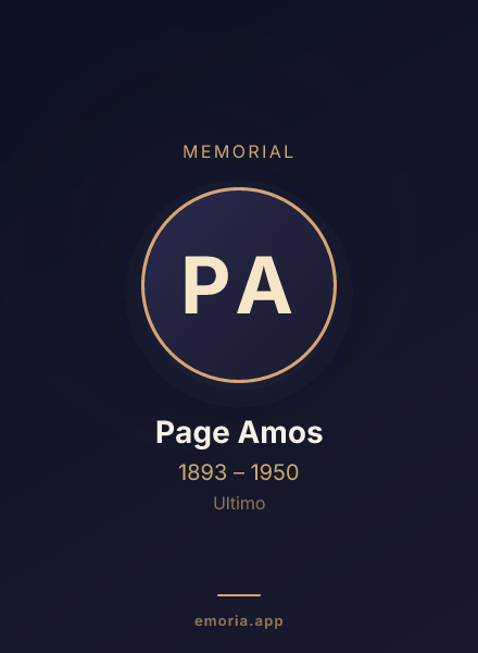 Memorial portrait of Page Amos