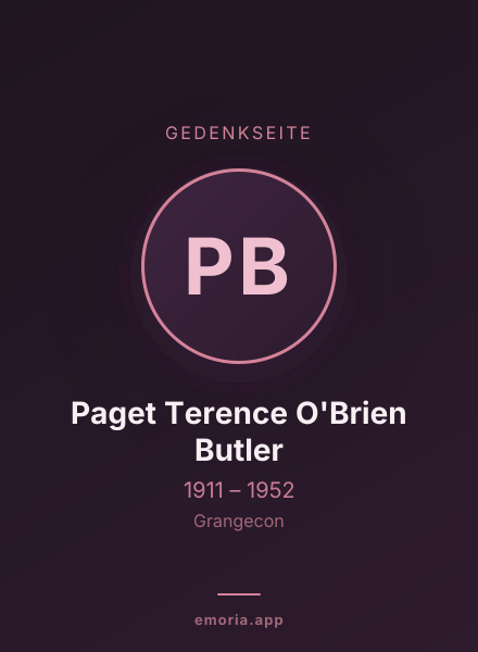 Gedenkportrait von Paget Terence O'Brien Butler