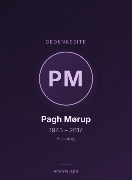 Gedenkportrait von Pagh Mørup