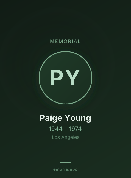 Memorial portrait of Paige Young