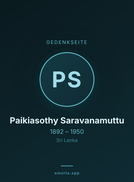 Gedenkportrait von Paikiasothy Saravanamuttu