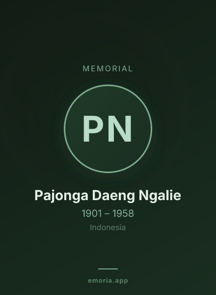 Memorial portrait of Pajonga Daeng Ngalie