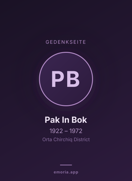 Gedenkportrait von Pak In Bok