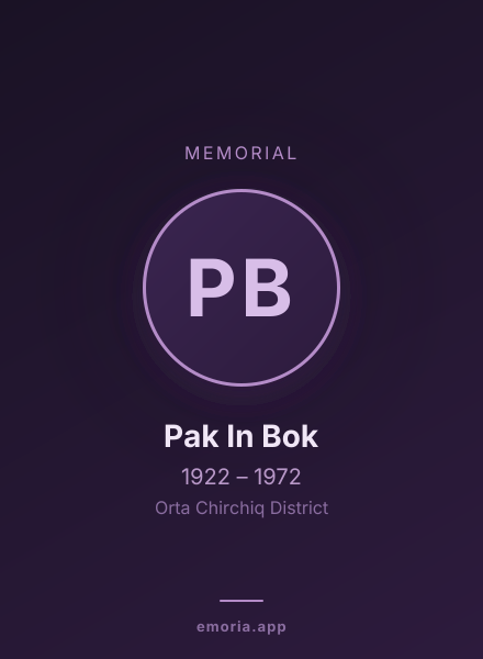 Memorial portrait of Pak In Bok