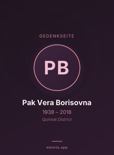 Gedenkportrait von Pak Vera Borisovna
