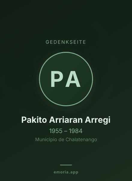 Gedenkportrait von Pakito Arriaran Arregi