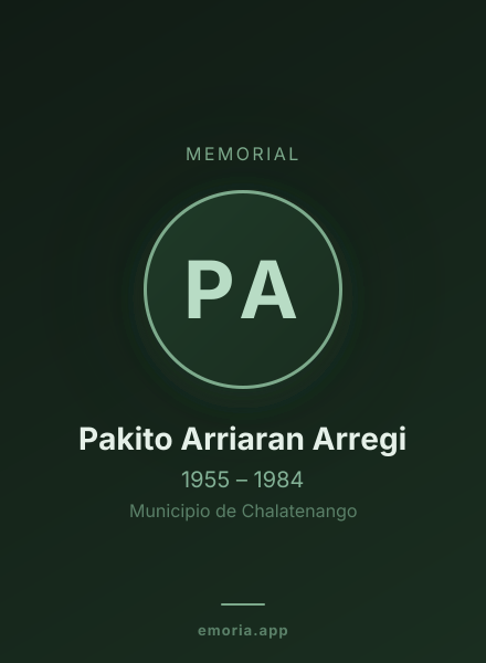 Memorial portrait of Pakito Arriaran Arregi