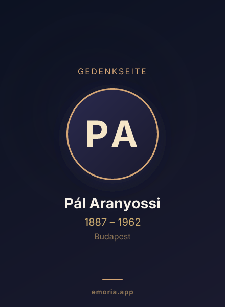 Gedenkportrait von Pál Aranyossi