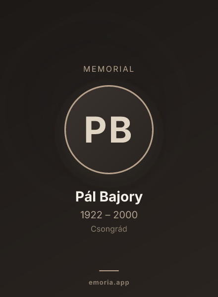 Memorial portrait of Pál Bajory