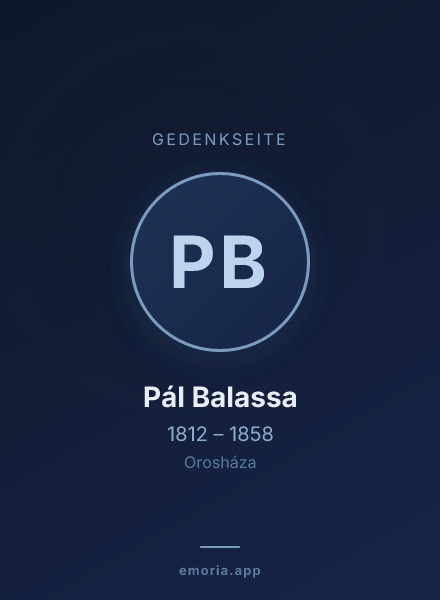 Gedenkportrait von Pál Balassa