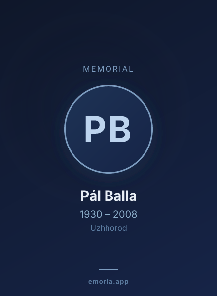Memorial portrait of Pál Balla