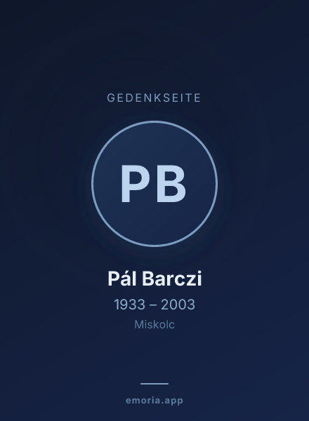Gedenkportrait von Pál Barczi