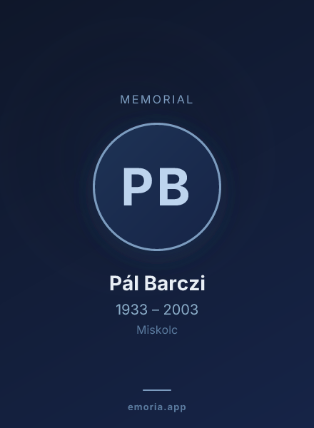 Memorial portrait of Pál Barczi