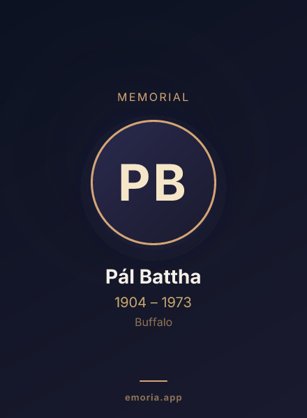 Memorial portrait of Pál Battha
